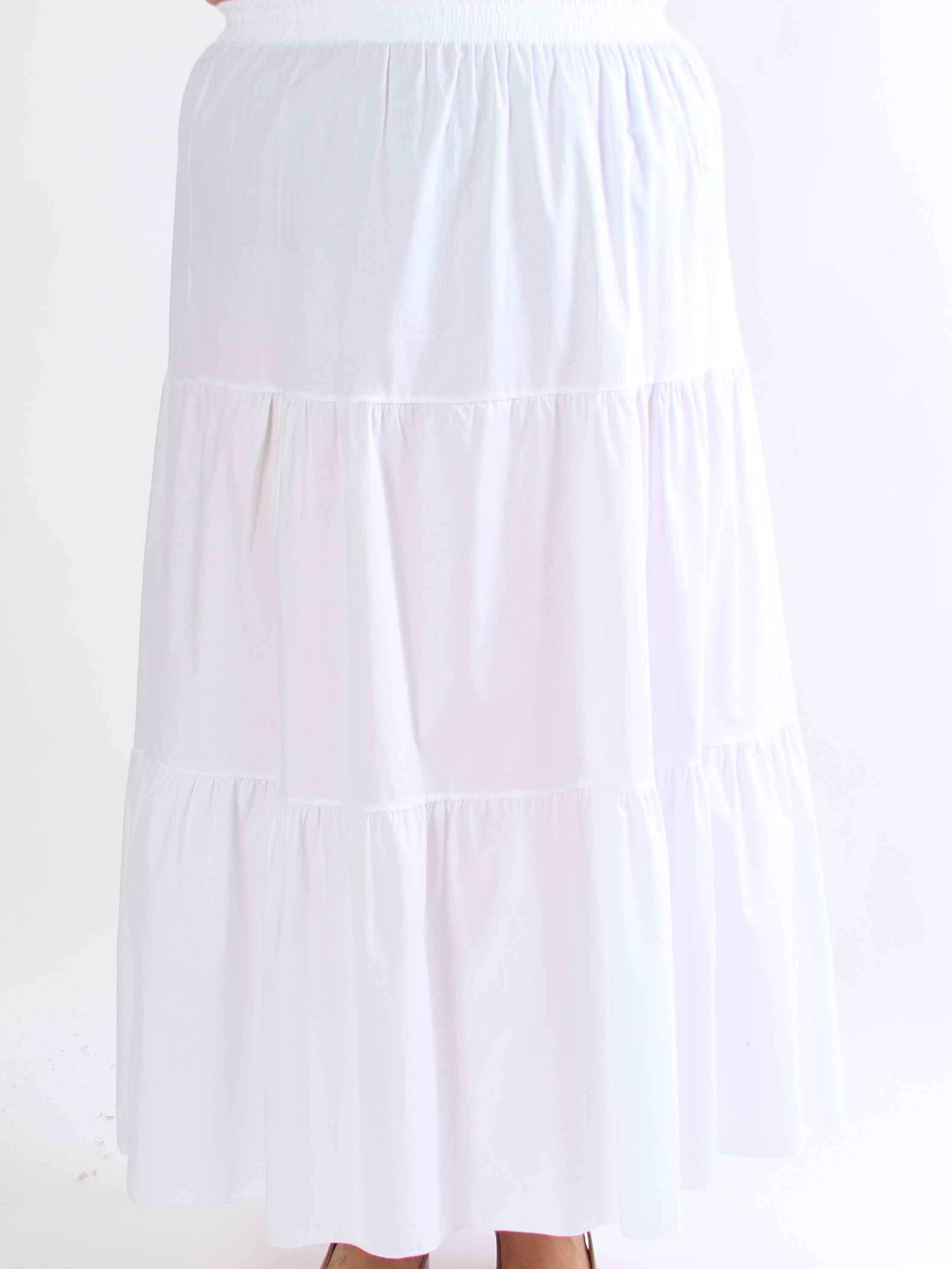 Ariella - Sød plus size nederdel i bomuld med lag-på-lag-effekt